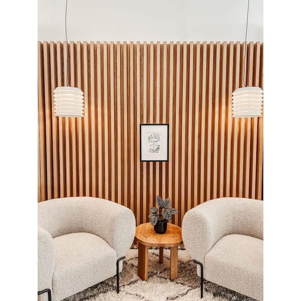 106 in.. x 6 in. x 0.5 in. Solid Wood Wall 7 Grid Cladding Siding Board (Set of 4-Piece)