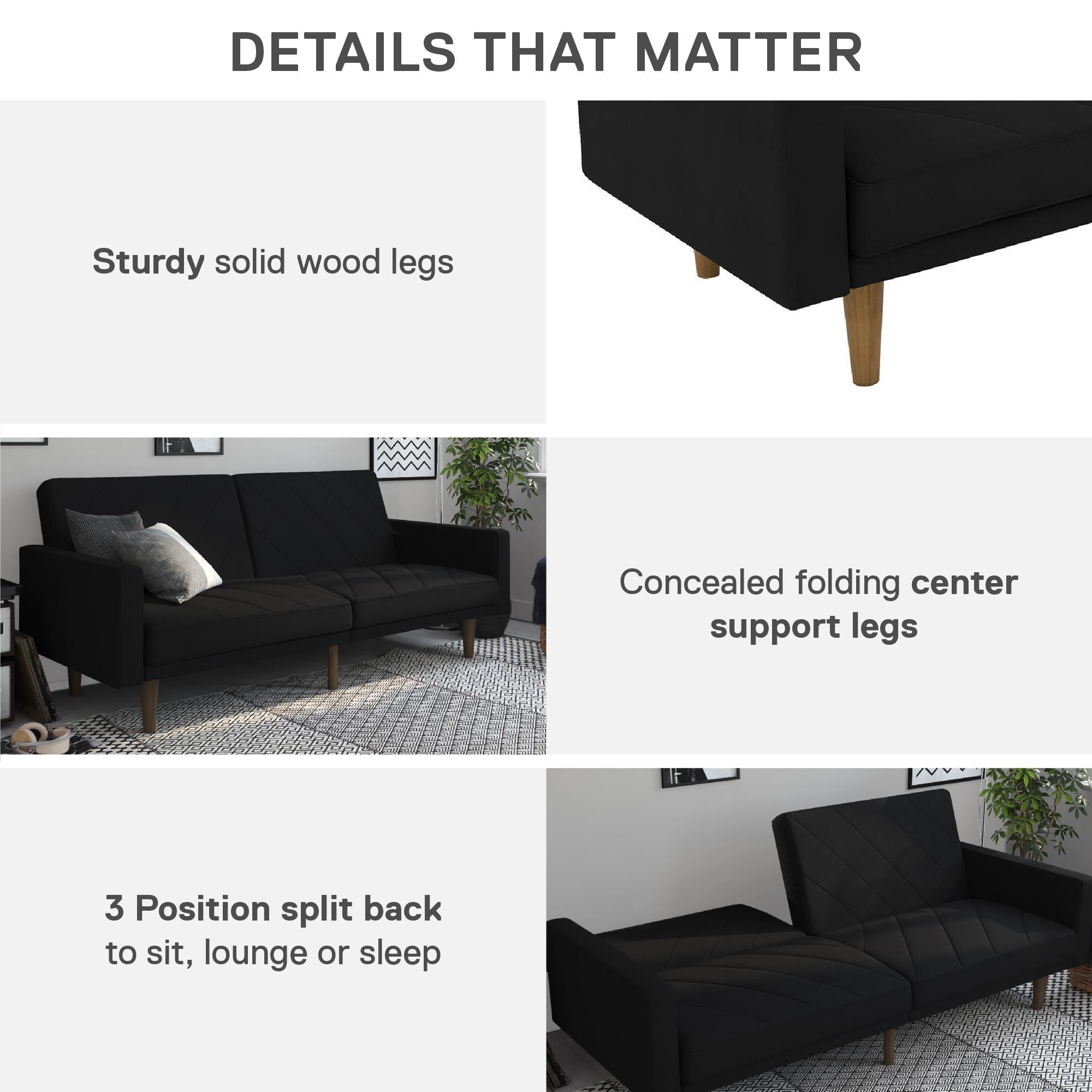 DHP Paxson Futon, Black Linen