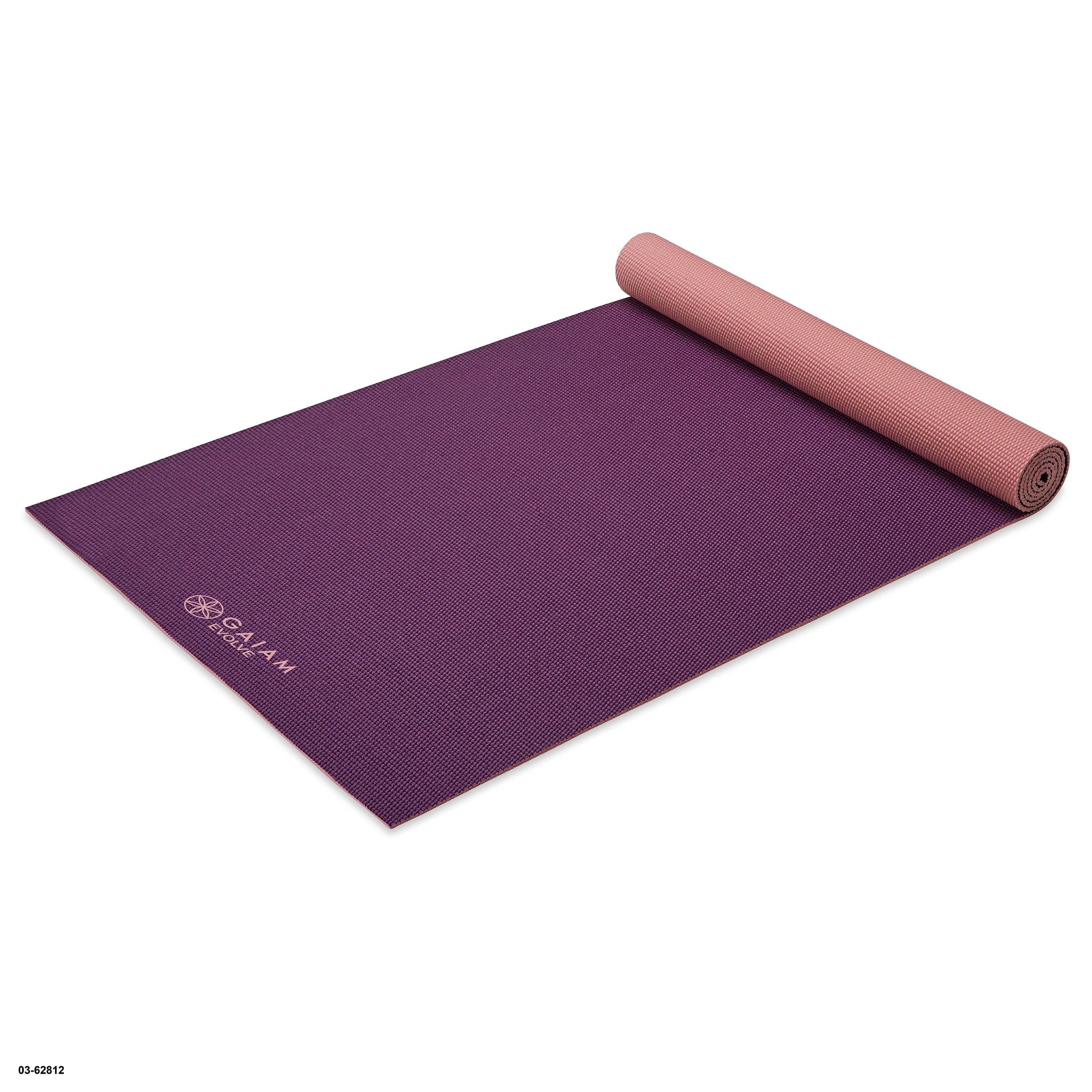 Gaiam Reversible Yoga Mat, Berry Red, 5mm