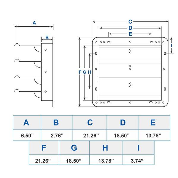 21.26 in. Silver Square Aluminum Automatic Gravity Shutter Louver Vent for 18.5 in. Exhaust Fan