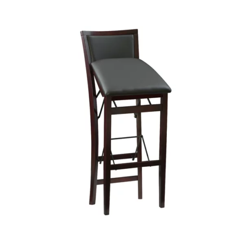 Linon Kristle Folding Padded Bar Stool, 30" Seat Height, Espresso Finish