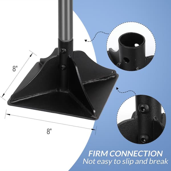 8 in. x 8 in. Steel Tamper with 48 in. Steel Handle Garden Tamper with Rubber Grip Heavy Duty Tool for Leveling Ground