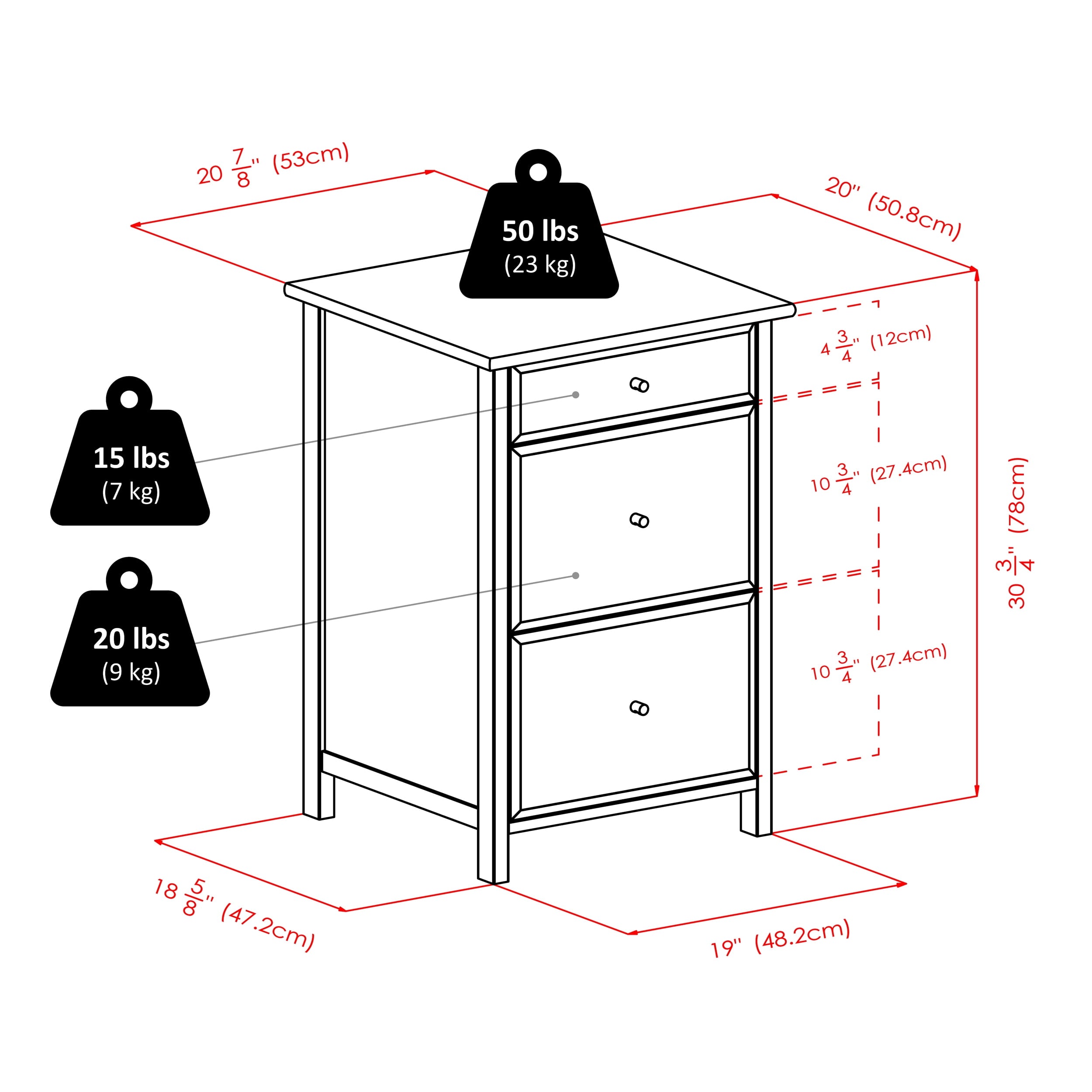 Winsome Wood Delta Home Office File Cabinet, White Finish
