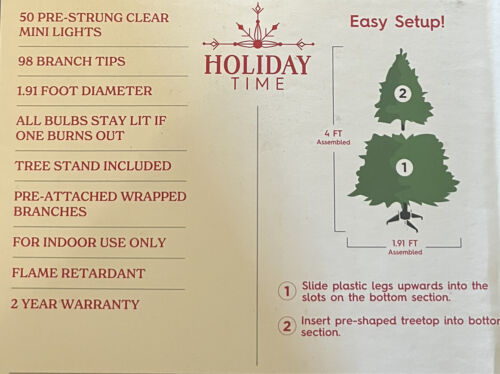 4ft Pre-Lit Artificial Christmas Tree Decoration Damaged Box Sale