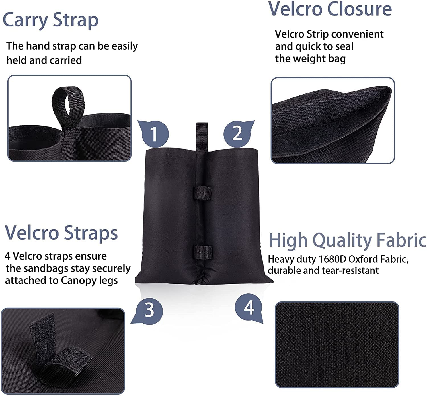 SUPTREE Pop up Canopy Weights Tent Sand Bags Set of 4 for Outdoor Canopy Tent Legs