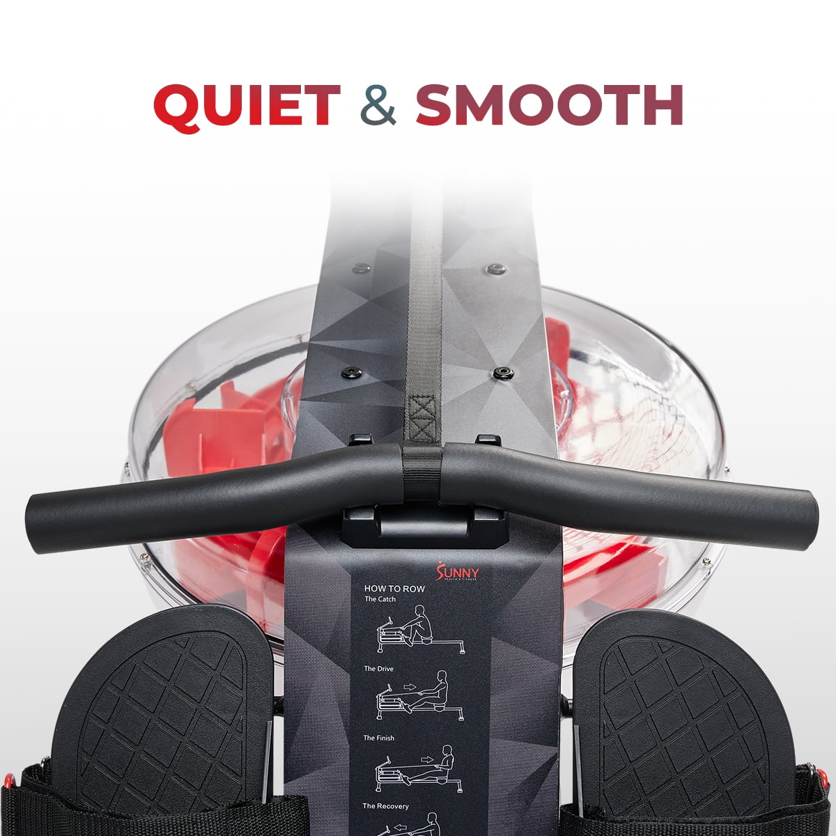 Sunny Health & Fitness HYDRO Compact Water Rowing Machine With 6-Levels Of  Water Resistance