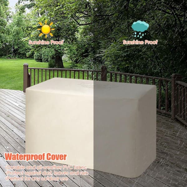42 in. Outdoor Metal Rectangular Propane Gas Fire Pit Table with Table Cover