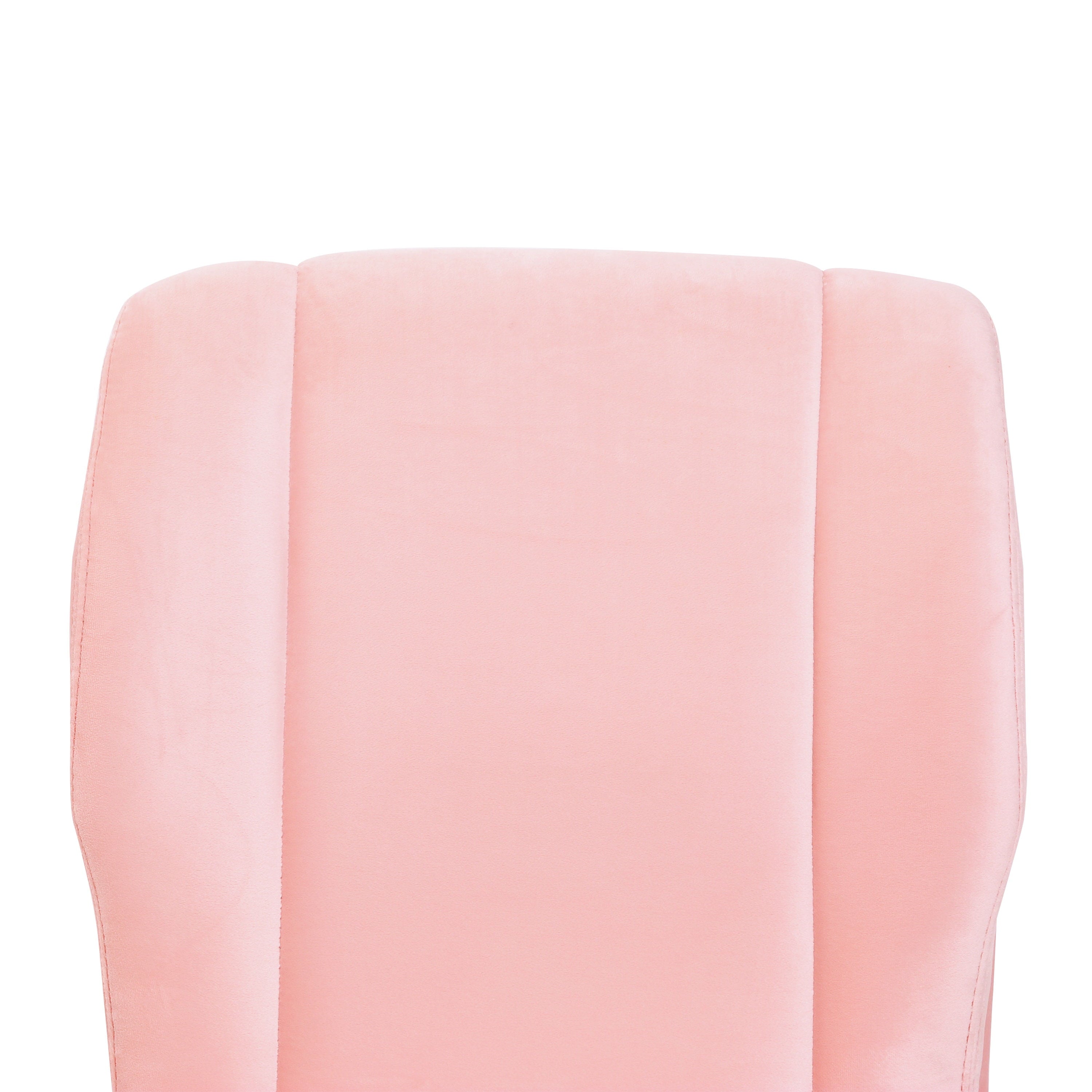 Mainstays Plush Velvet Office Chair, Pearl Blush