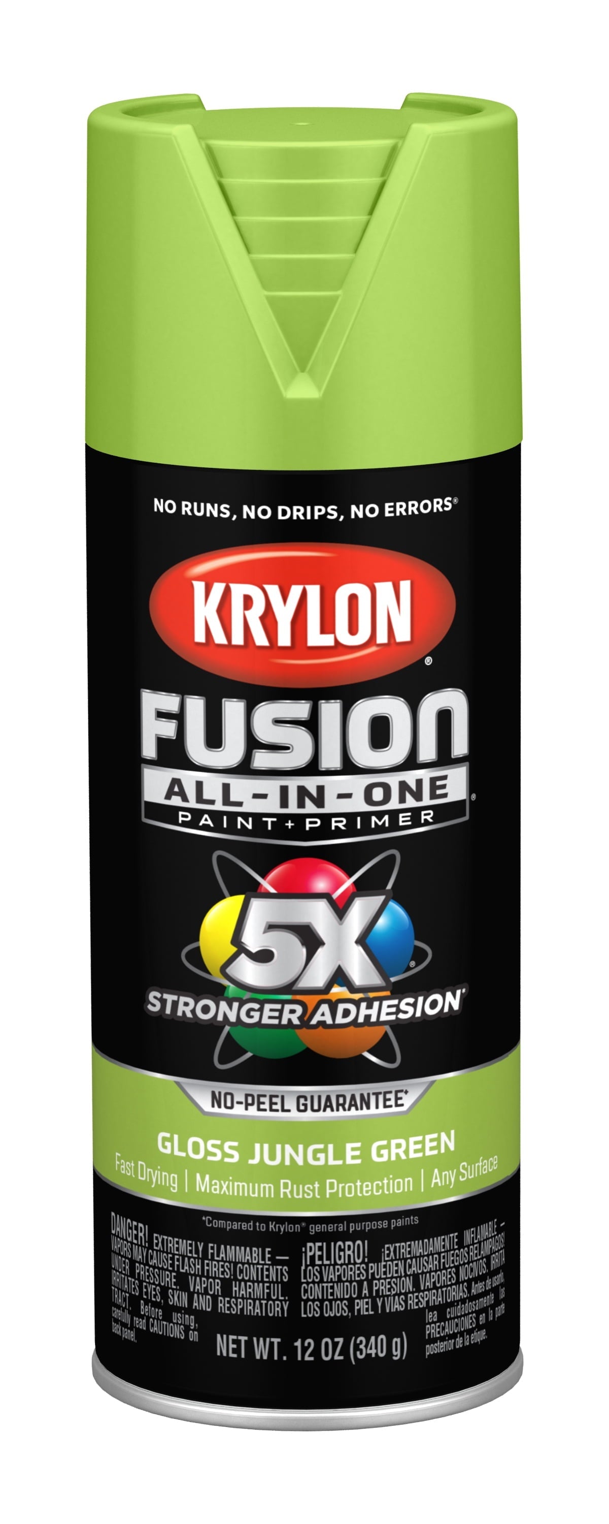 Krylon K02712007 Krylon Fusion All-In-One Jungle Green Gloss 12 oz. Spray Paint, Multi-Surface, (1 Piece, 1 Pack)