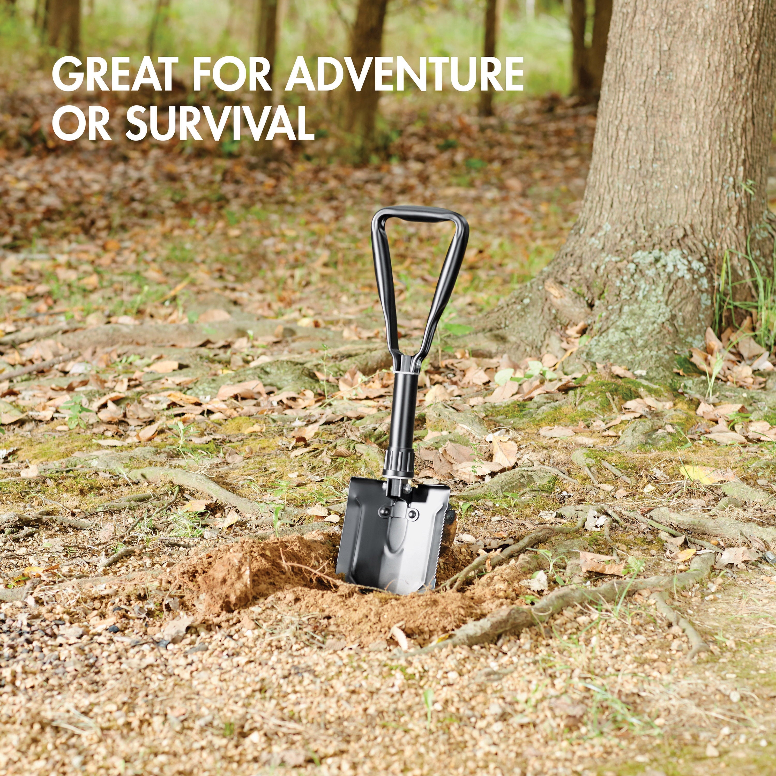 Ozark Trail Heavy Duty Steel Folding Shovel, Black, Model 4803