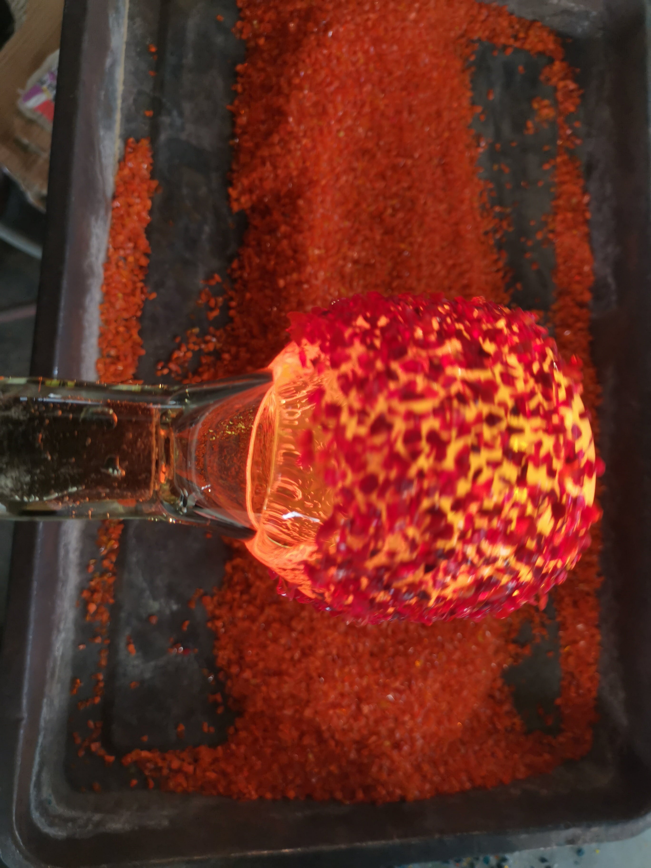 Griffin Products 16 oz. Blue Teal Hand Blown Glass Hummingbird Feeder