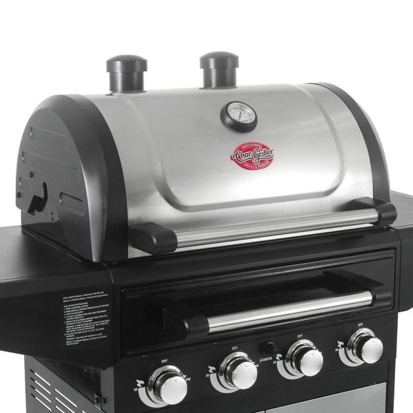 Flavor Pro 4-Burner Propane, Wood Gas Grill with Multi-Fuel Flavor Drawer in Silver