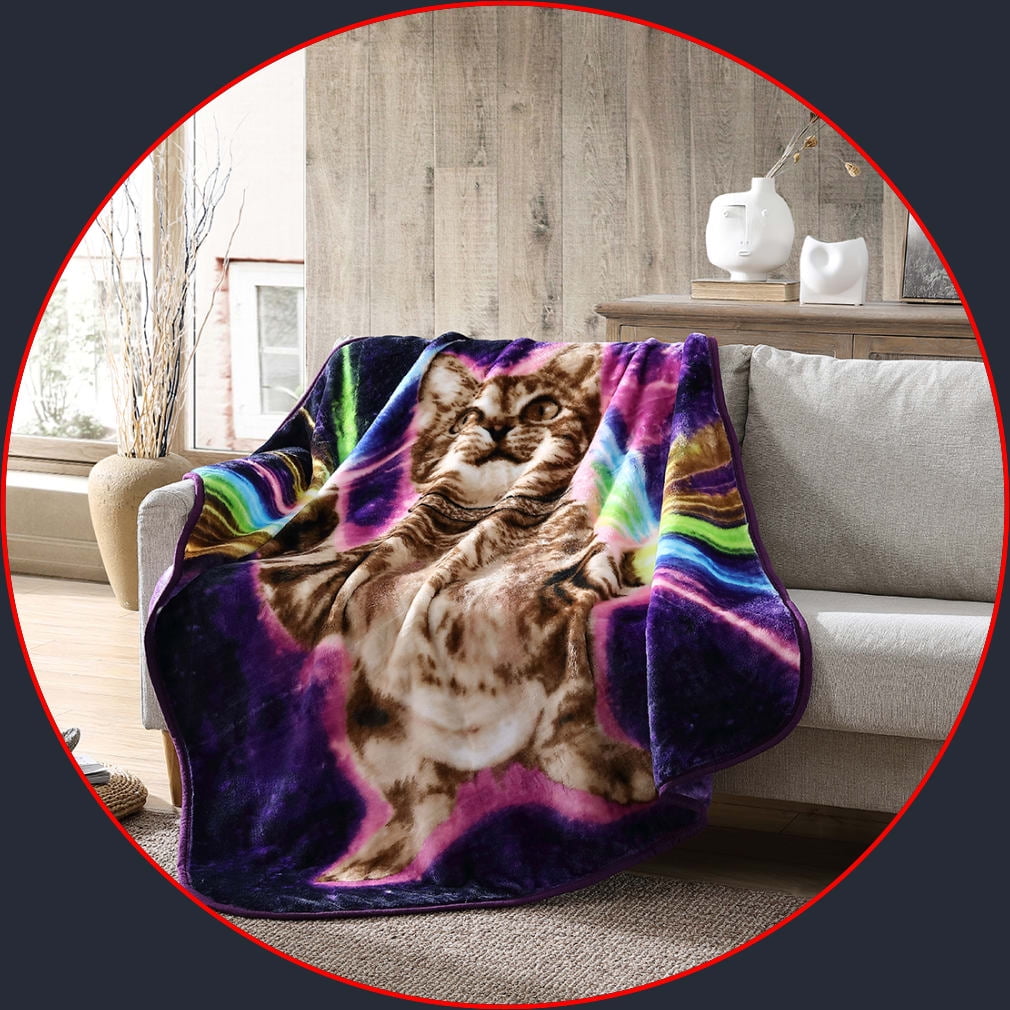 Wild Frontier Galactic Cat Throw Blanket, Purple, Standard Throw