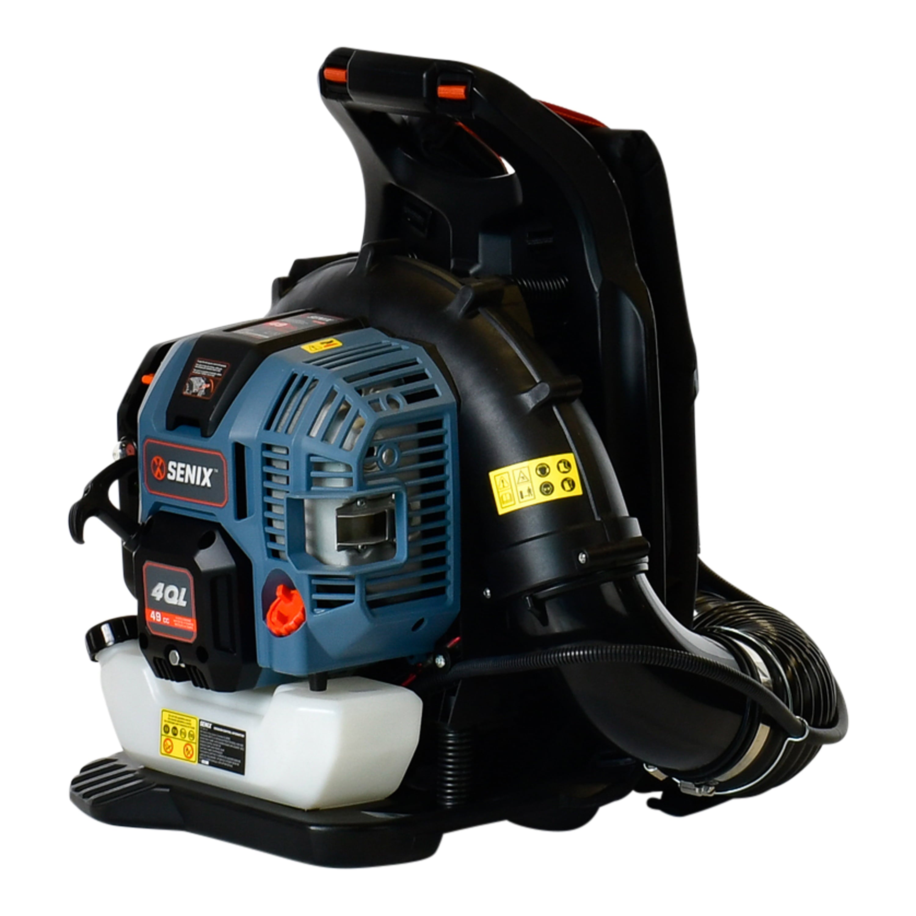 SENIX 49 Cc 4-Cycle Gas Powered Backpack Leaf Blower, up To 600 cfm and 200 mph, BLB4QL-M