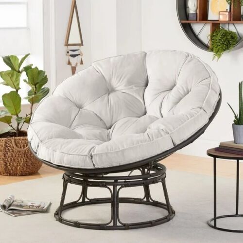 Papasan Chair with Cushion 46" Wide, Pumice Gray, Upholstery