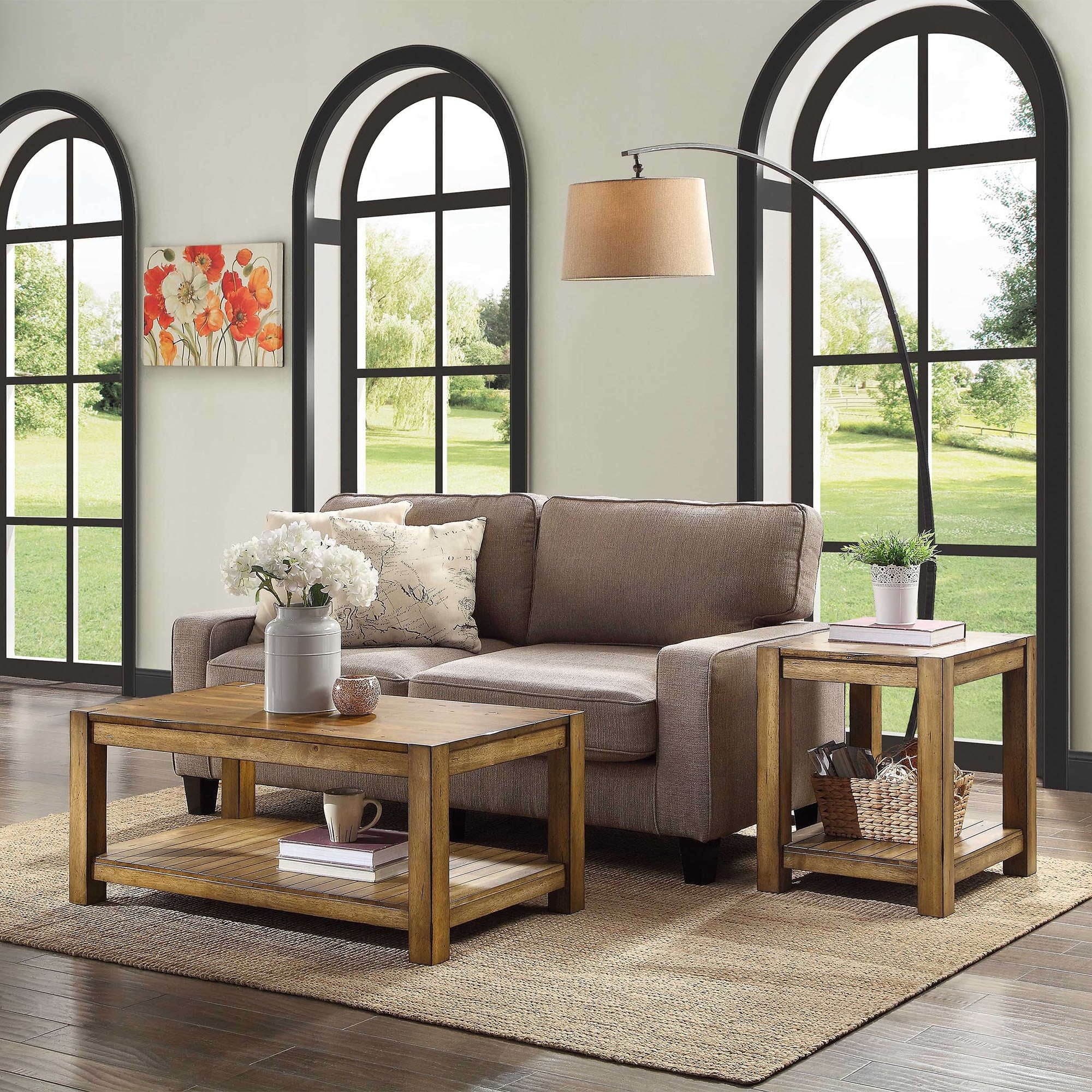 Better Homes & Gardens Bryant Solid Wood End Table, Rustic Maple Brown Finish