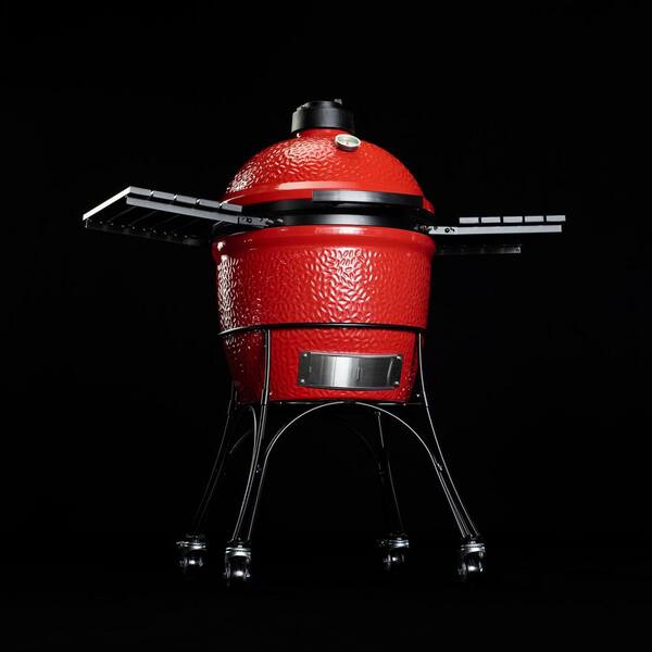 Classic Joe I 18 in. Charcoal Grill in Red with Cart, Side Shelves, Grate Gripper, and Ash Tool
