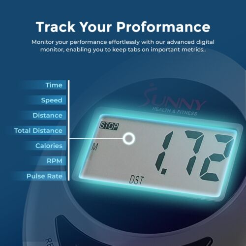 Sunny Health Fitness Stepping Elliptical Machine Cross Trainer w/ SunnyFit App