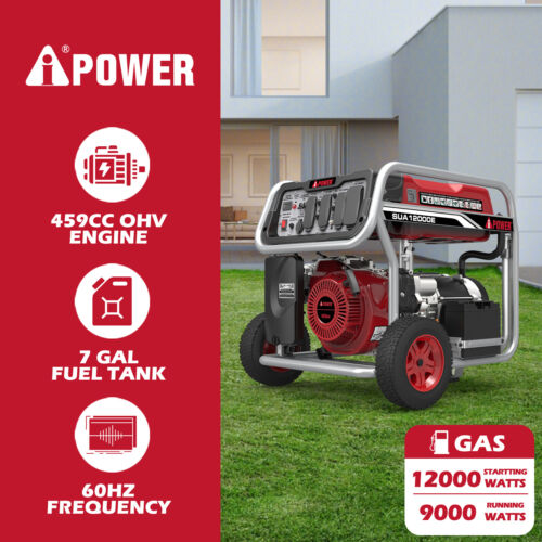 A-iPower 12,000-Watt Portable RV Ready Gas Powered Generator with Electric Start