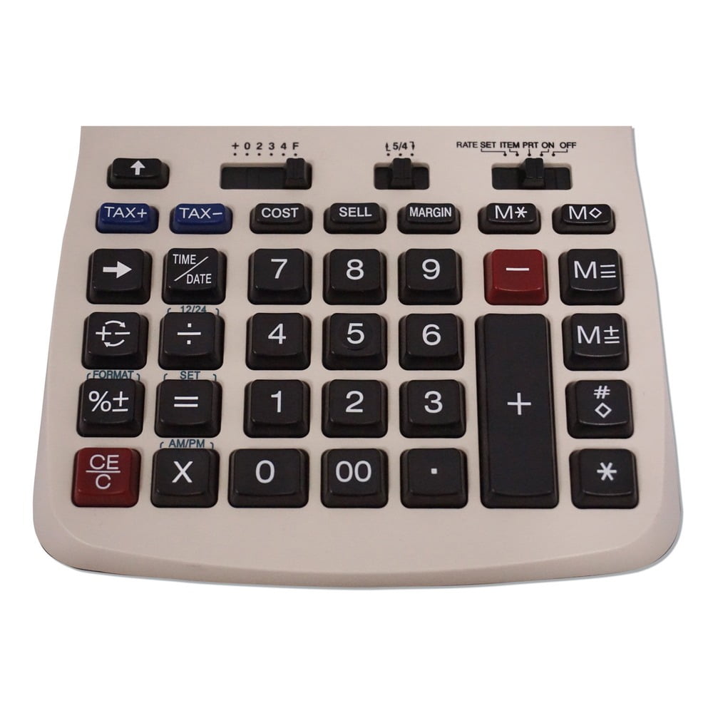 Victor Technology 1208-2 Two-Color Compact Printing Calculator - Black/Red
