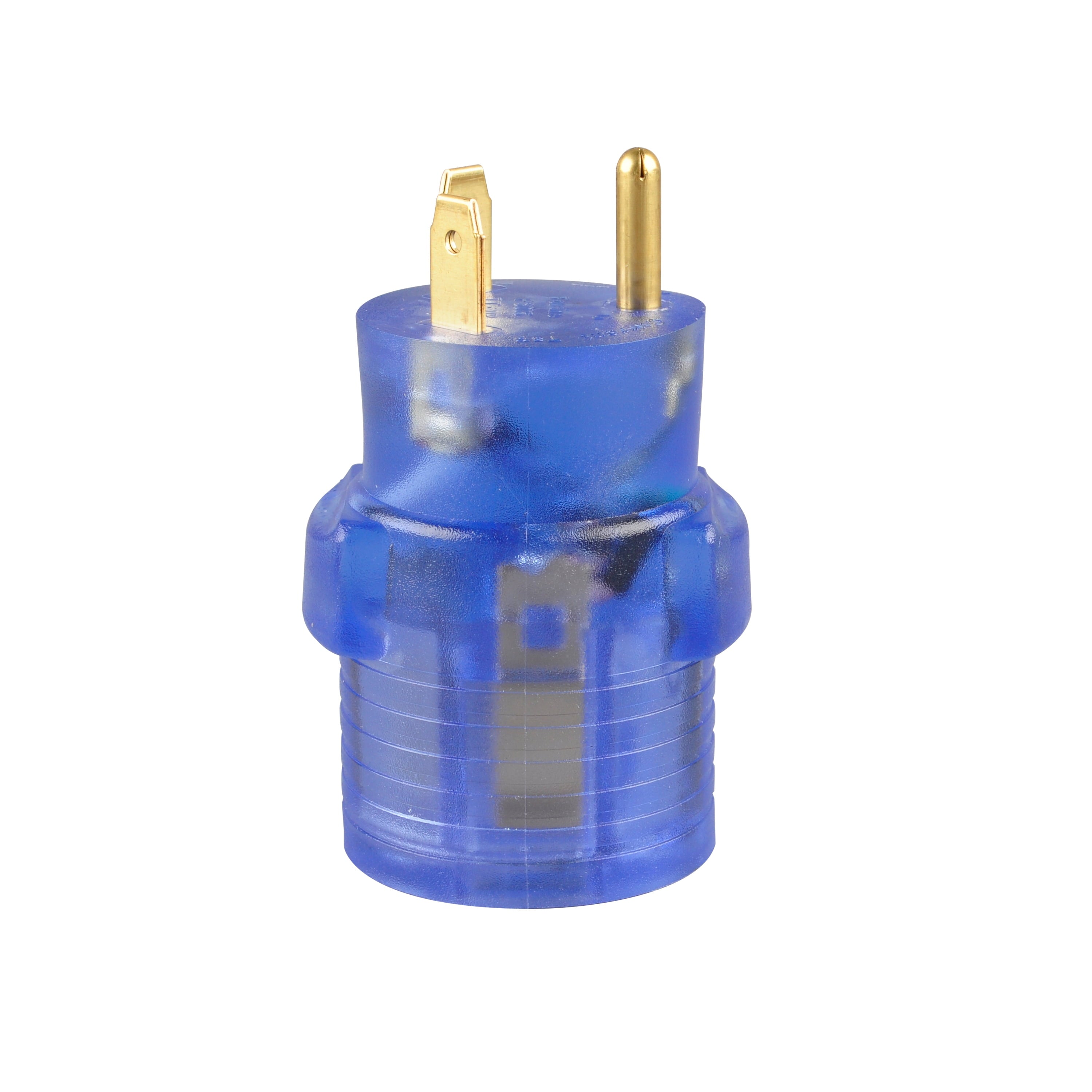 Auto Drive 30 to 50-Amp Universal RV Power Adapter with Light, Clear Blue