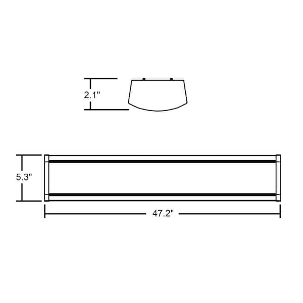 WPC 4 ft. LED Flush Mount Wraparound Light Fixture 5000K