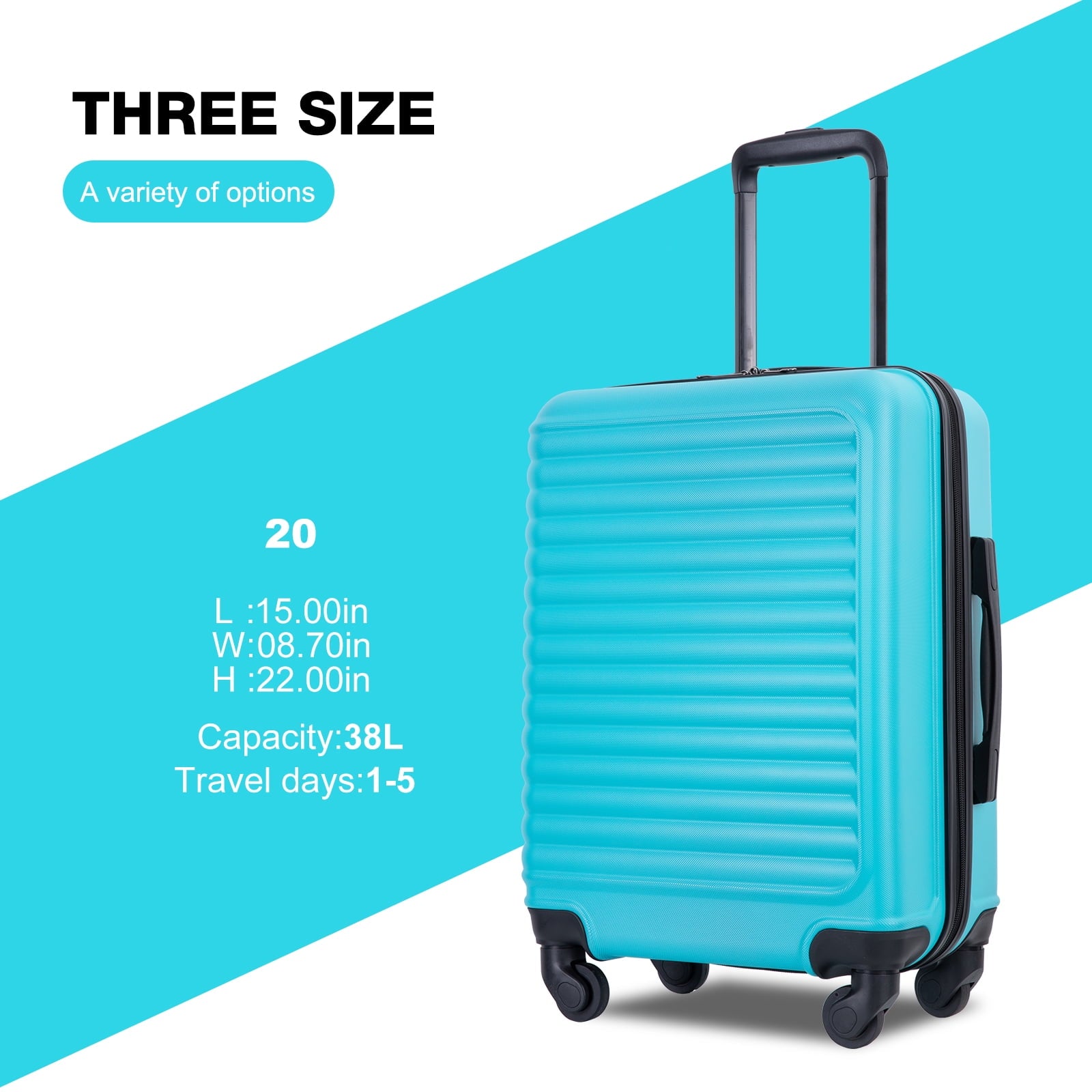 Travelhouse Underseat Hardshell Carry On Luggage 20