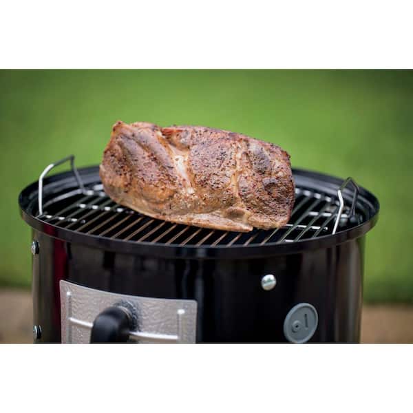 18 in. Smokey Mountain Cooker Smoker in Black with Cover and Built-In Thermometer