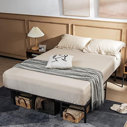 Folding Bed Frame, Twin/Full Size Portable Bed Base For Kids, Teens & Adults, Tool-Free Assembly, No Box Spring Needed, 660 LBS Capacity, Steel Platform Bed