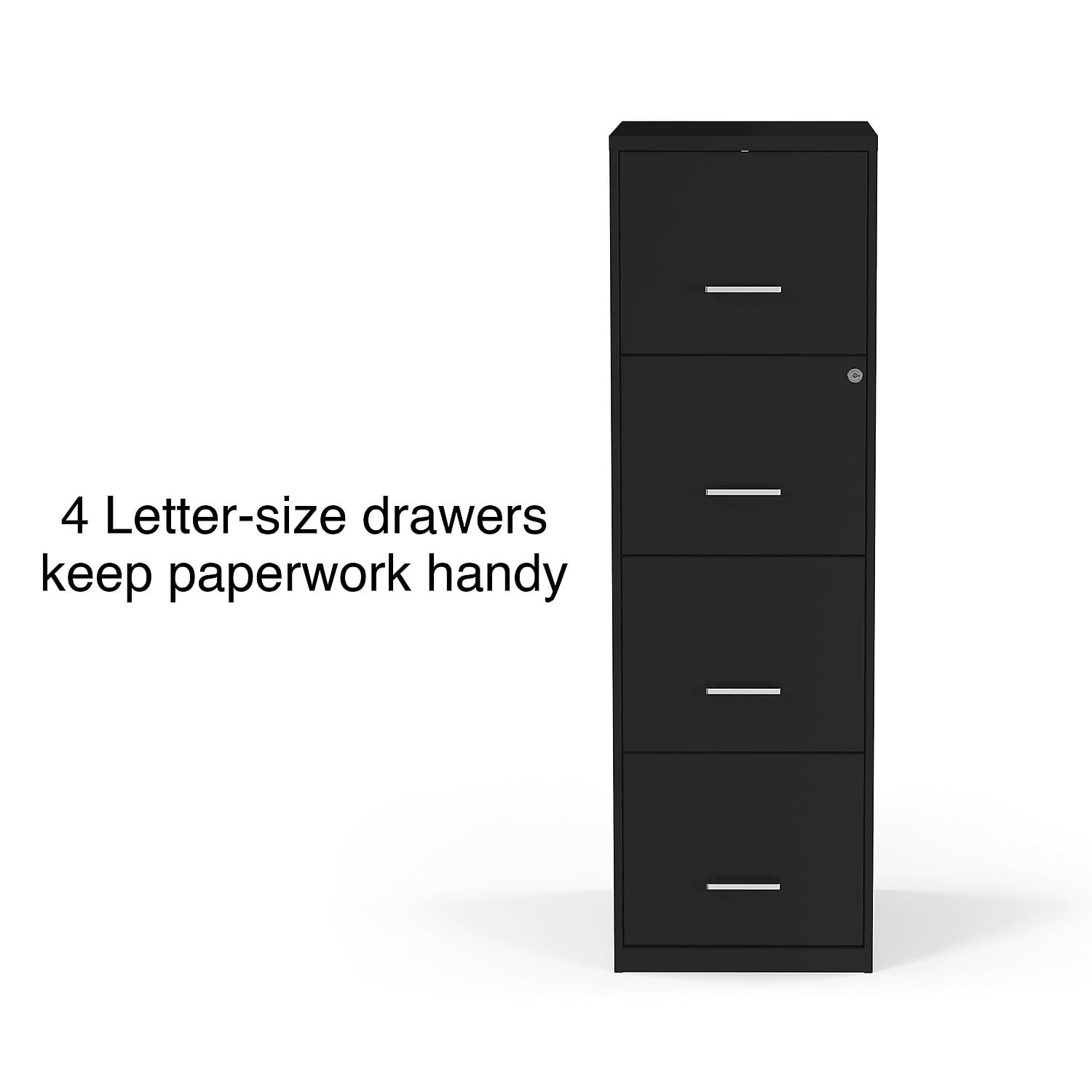 Staples 4-Drawer Vertical File Cabinet Locking Letter Black 18