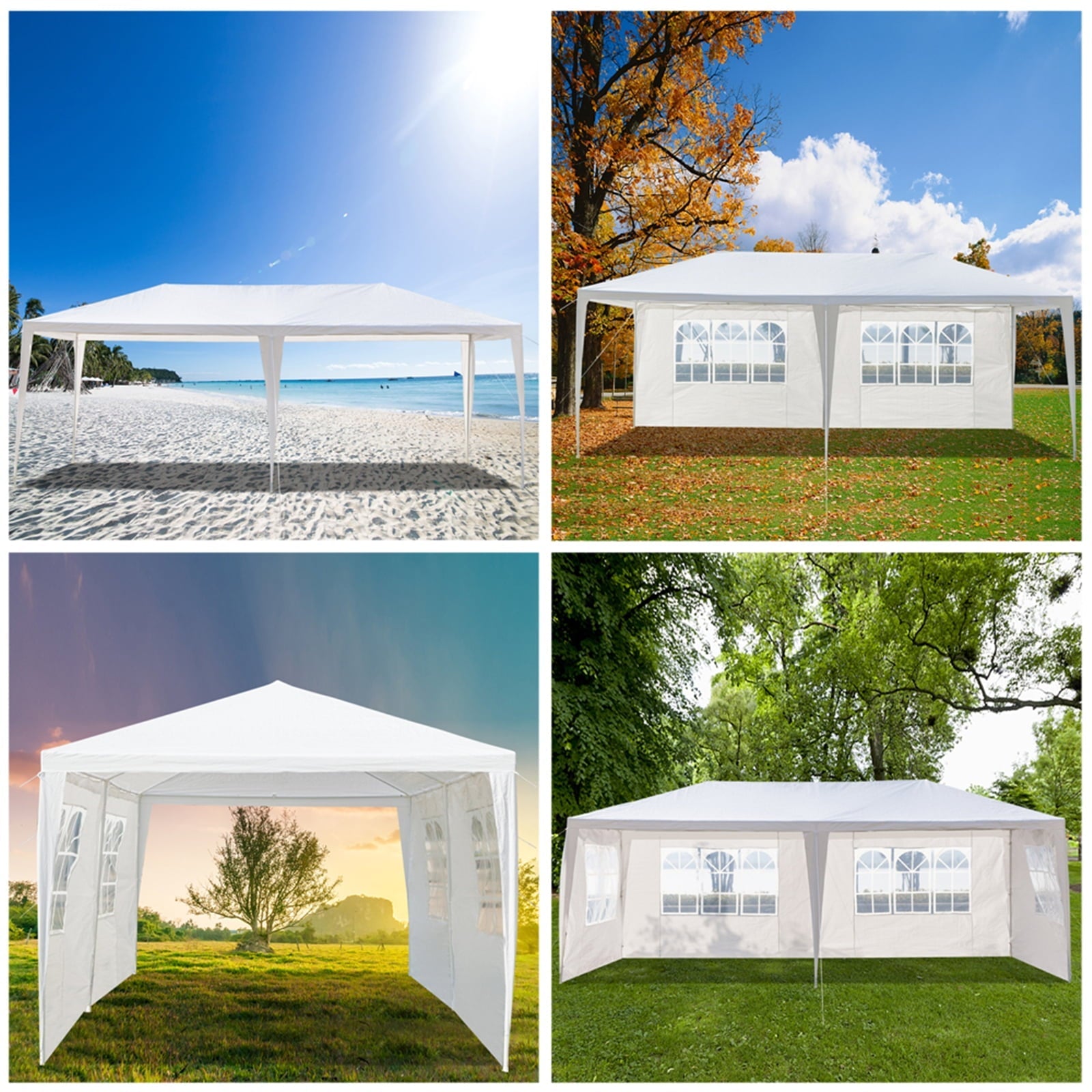 Arttoreal 20'Lx10'Wx8.5'H Outdoor Patio Pop-up Canopy with Sides,Garden Canopy Shelter Tents,White