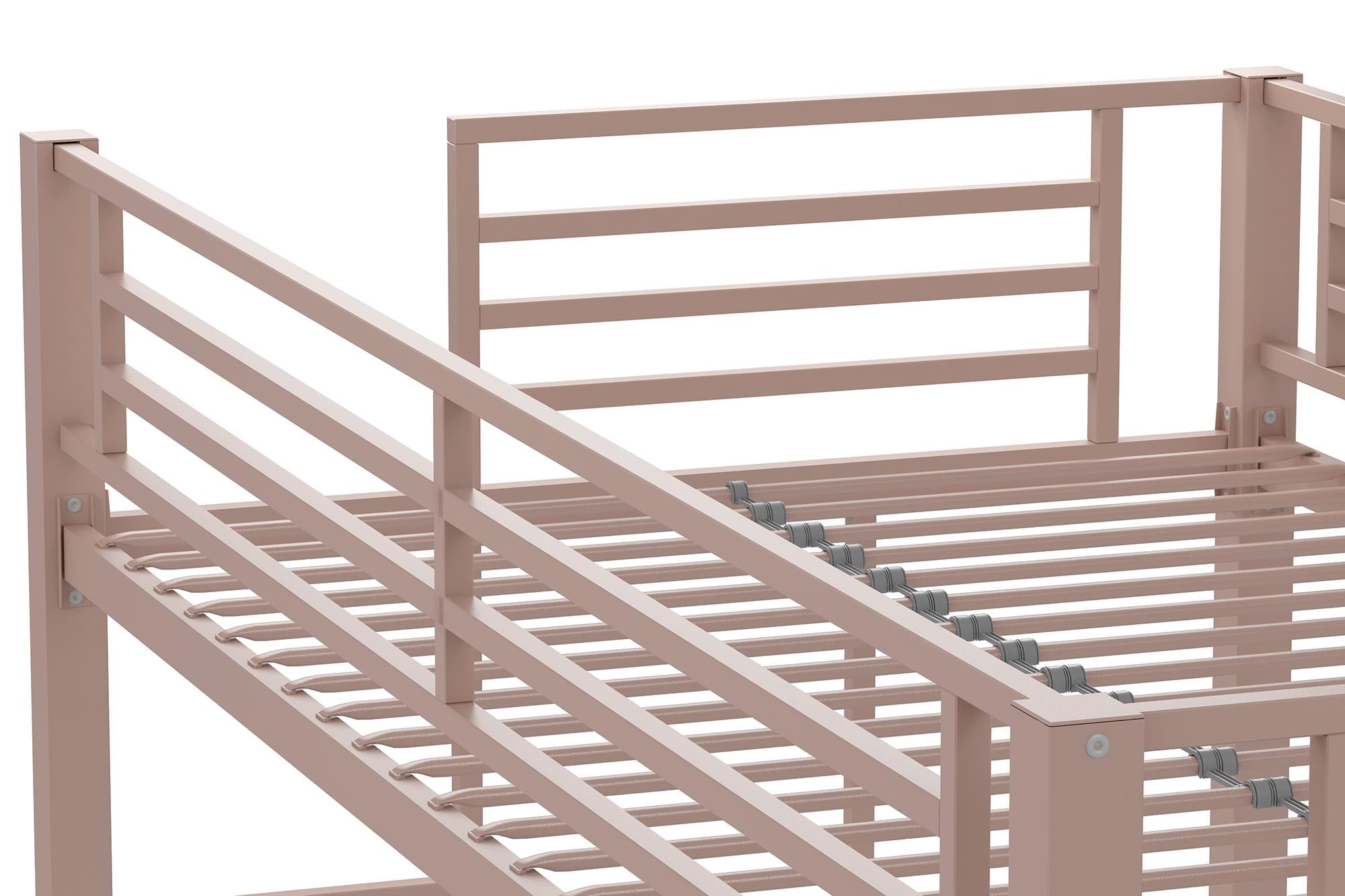 Your Zone Brittain Twin Metal Loft Bed, Pink