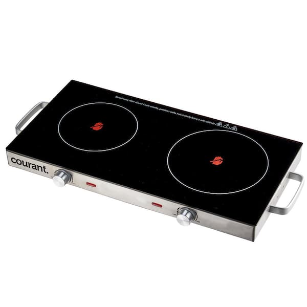 2-Burner 25 in. Infrared Ceramic Glass Hot Plates Cooktop 1700W Stainless Steel