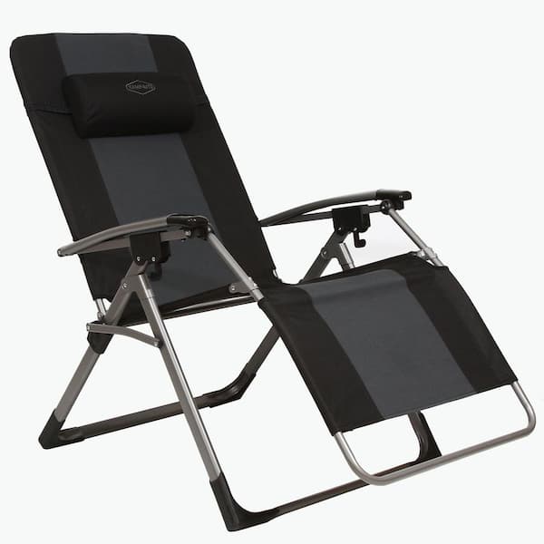 Oversized Anti Gravity Folding Beach Chair, Black (2-Pack)