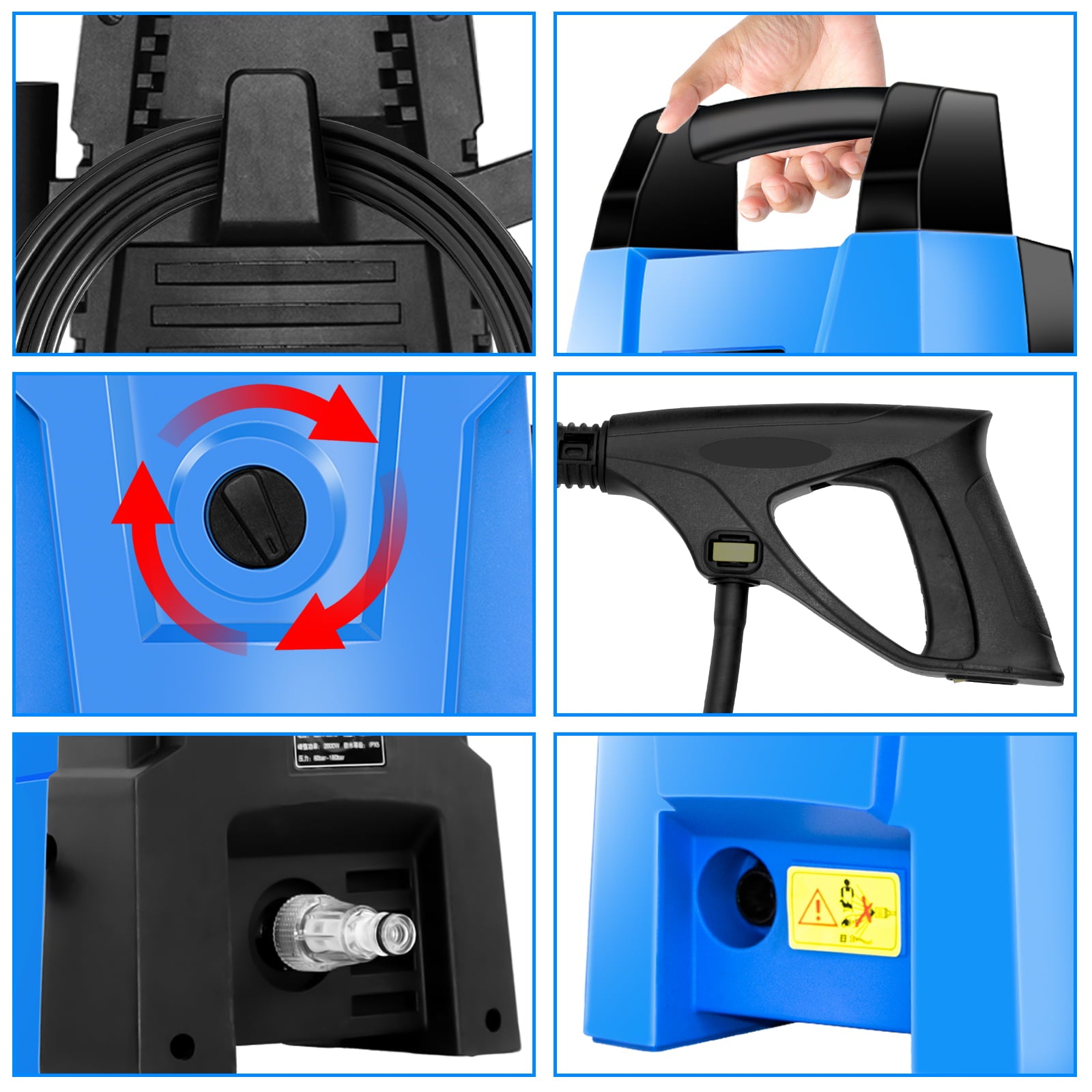 Vebreda Electric Pressure Washer 2000 Psi 2.3GMP Power Washer, 15 lbs, Blue