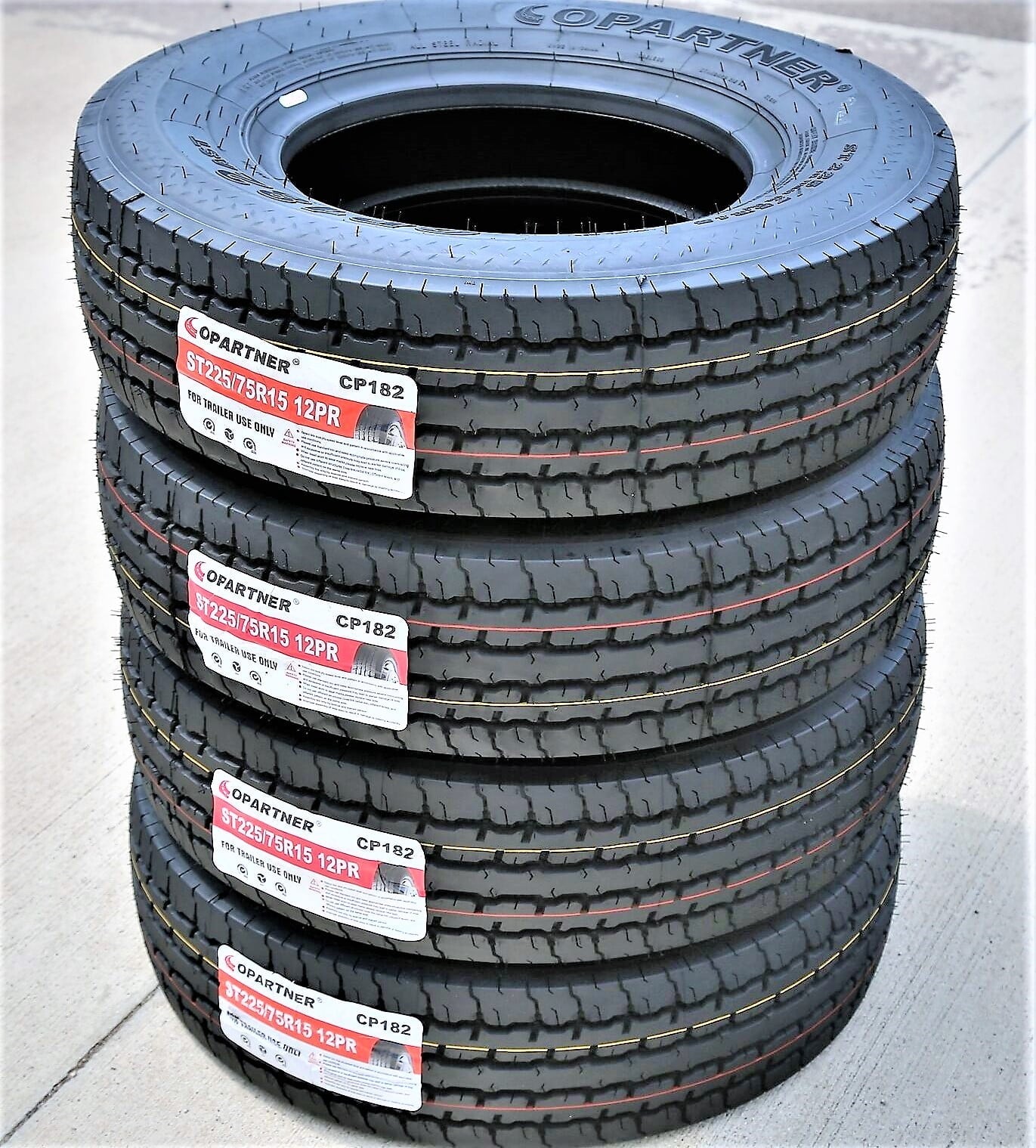Copartner CP182 All Steel ST 225/75R15 Load F 12 Ply Trailer Tire