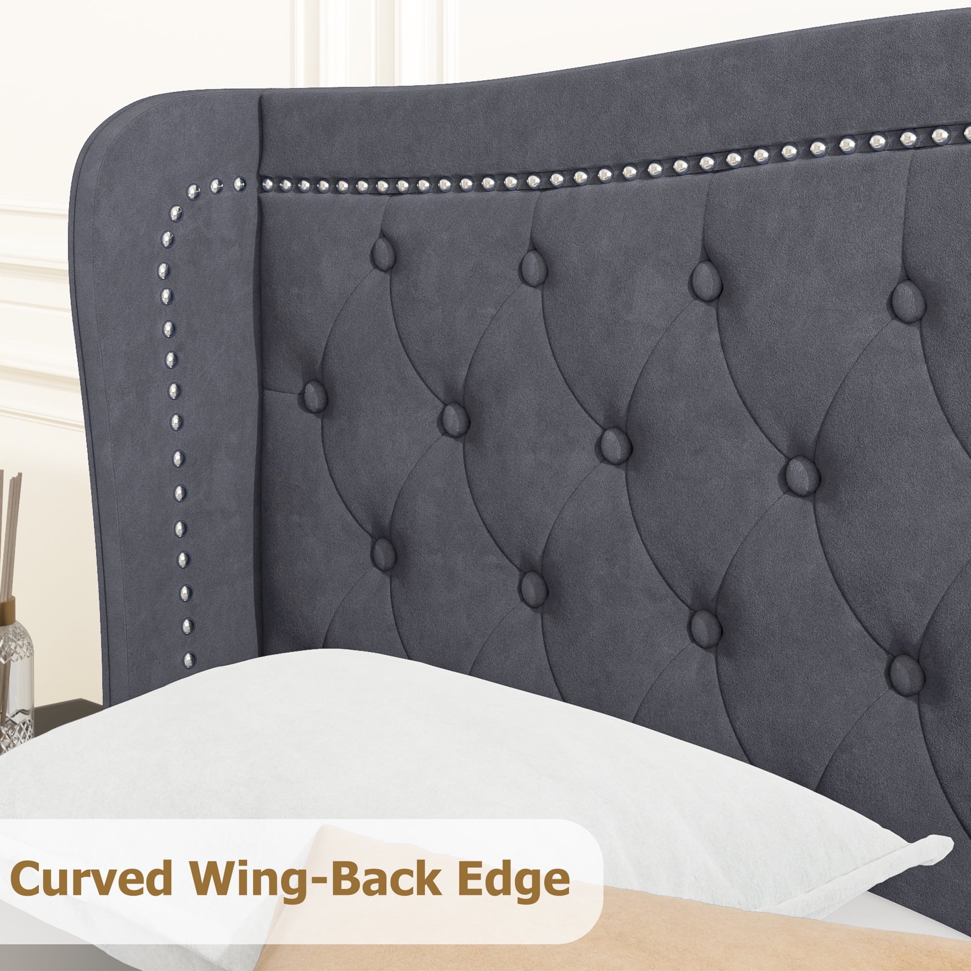 Homfa King Size Bed Frame, 6.3