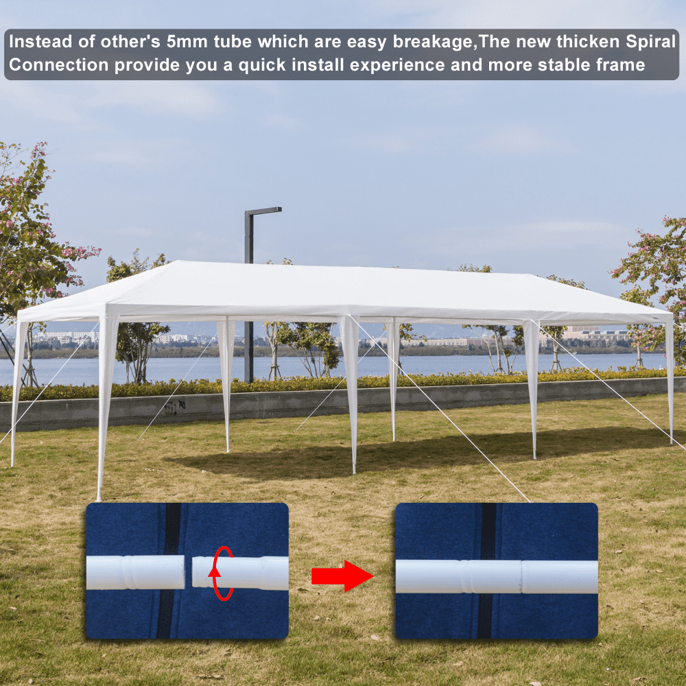 Wedding Party Tent, SEGMART 10' x 10' Outdoor Canopy Tent without SideWalls, Upgraded White Backyard Tent for Outsides, Patio Gazebo Tent BBQ Shelter for Garden Camping Grill, LLL511