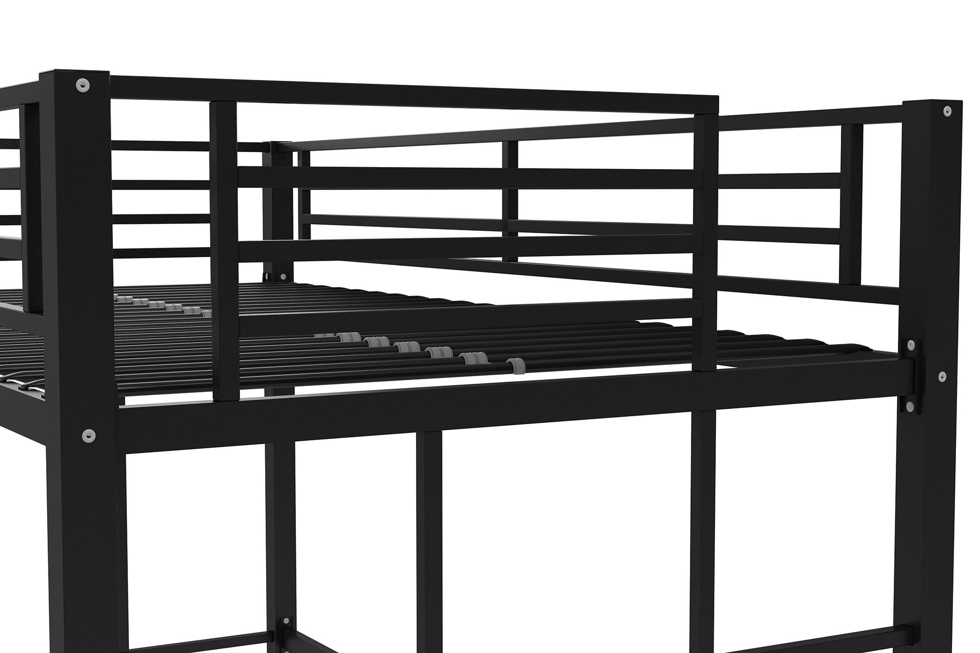 Your Zone Brittain Twin Metal Loft Bed, Black