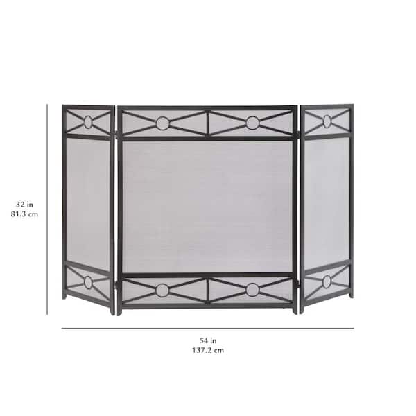Sheffield 3-Panel Fireplace Screen in Vintage Iron