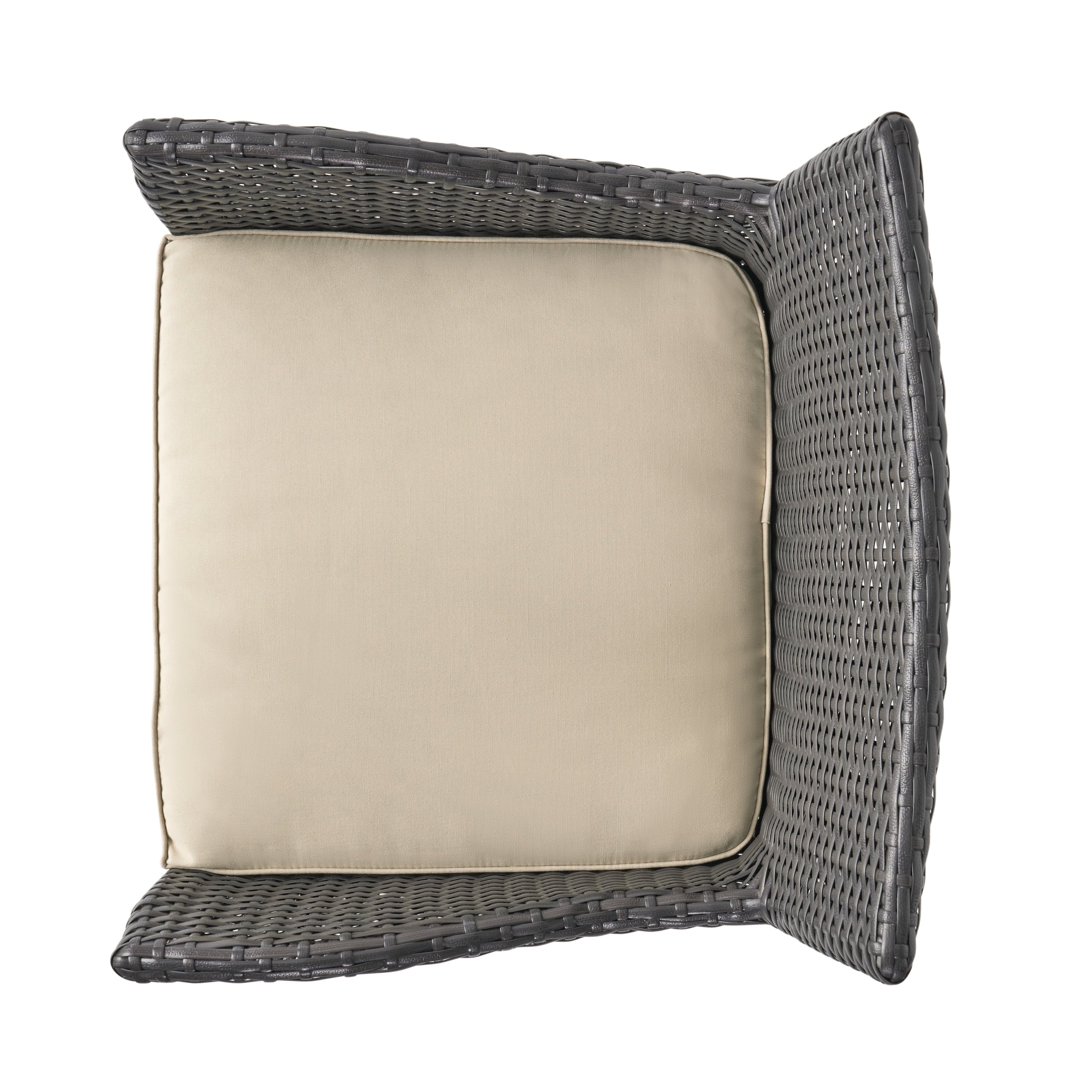 Brown Wicker Swivel Armed Barstool