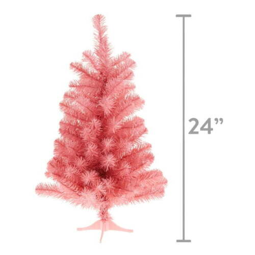 24" Non-Lit Sutter Pink Spruce Artificial Christmas Tree by Holiday Time (New)