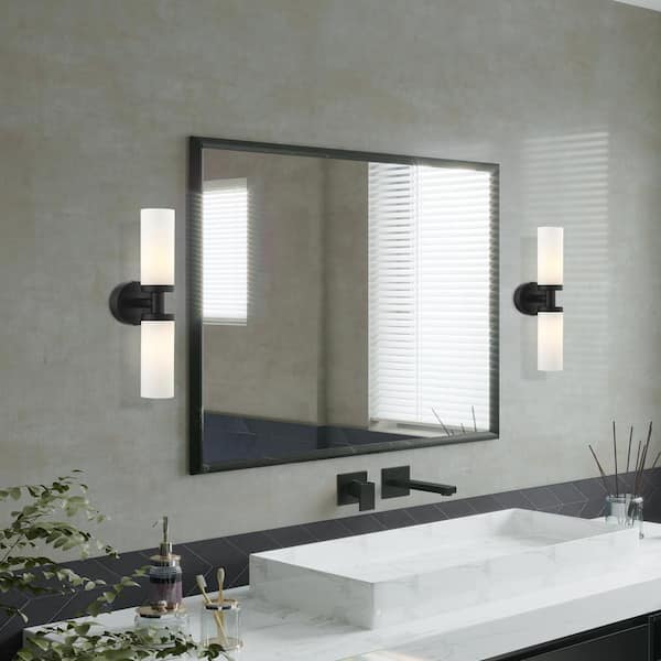 Aspen 2 Light Black ADA Vanity Sconce