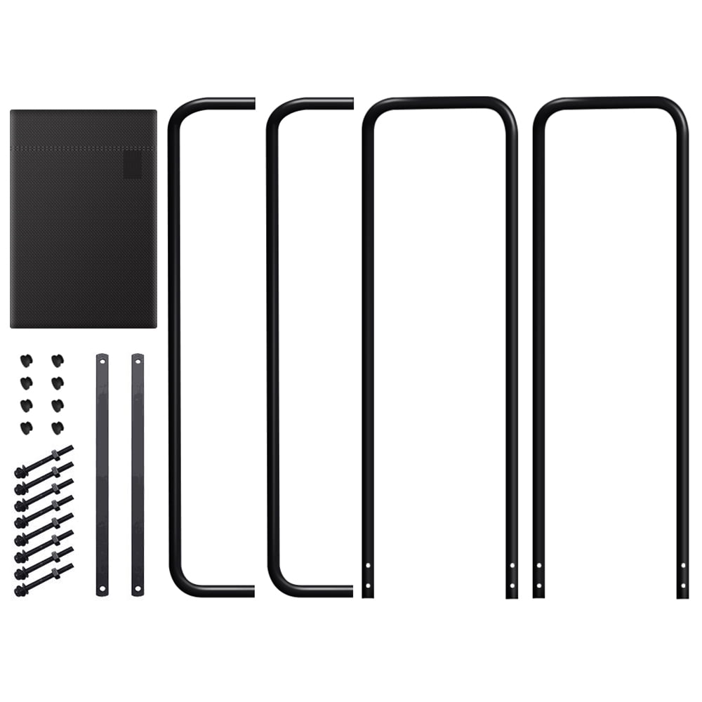 Amagabeli 4ft Firewood Log Rack with Cover Combo Set Waterproof Outdoor Log Holder for Fireplace Heavy Duty Wood Stacker Pit for Patio Logs Storage Steel Tubular Wood Pile Rack Tool Accessories Black