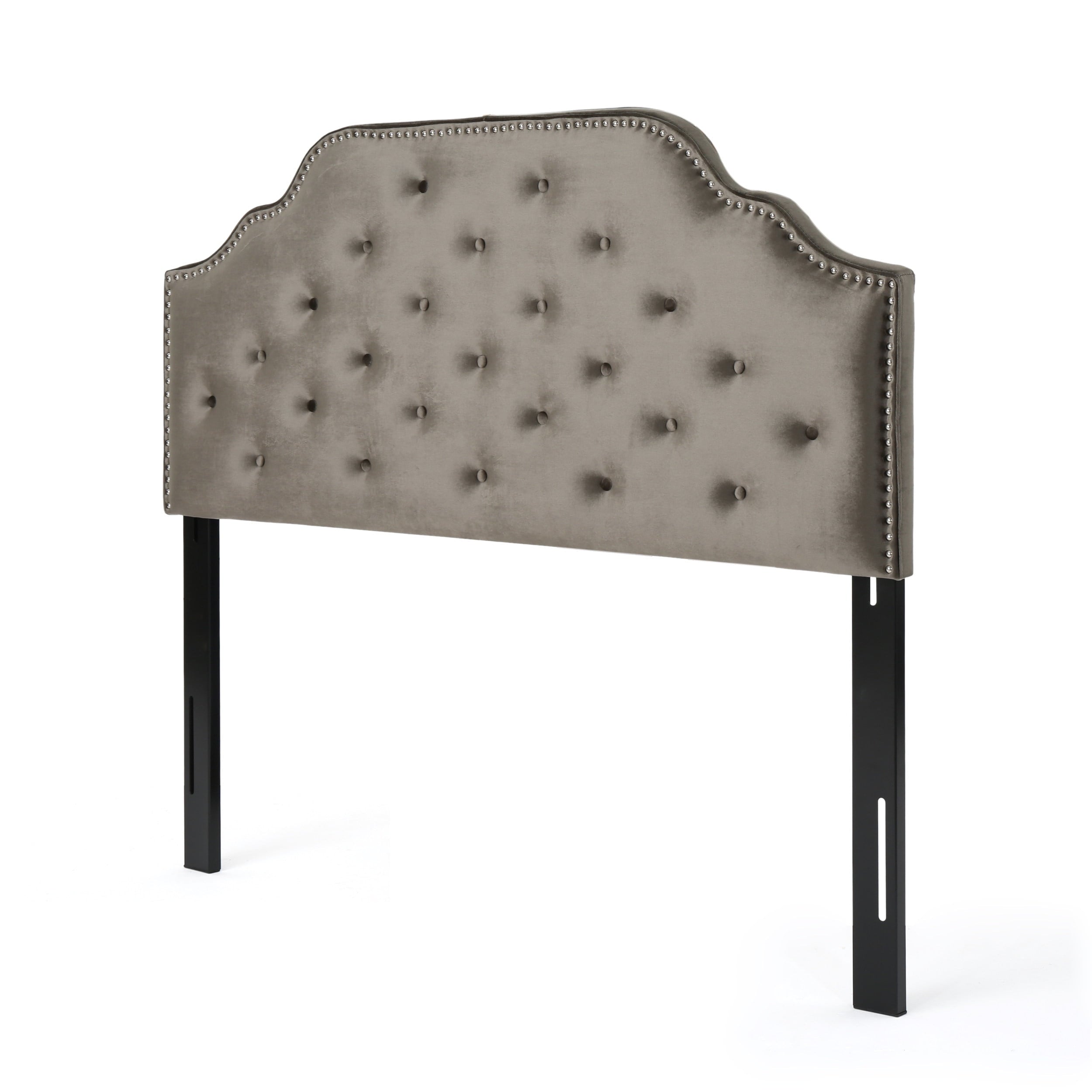 Noble House Miller Velvet Queen/Full Headboard, Grey