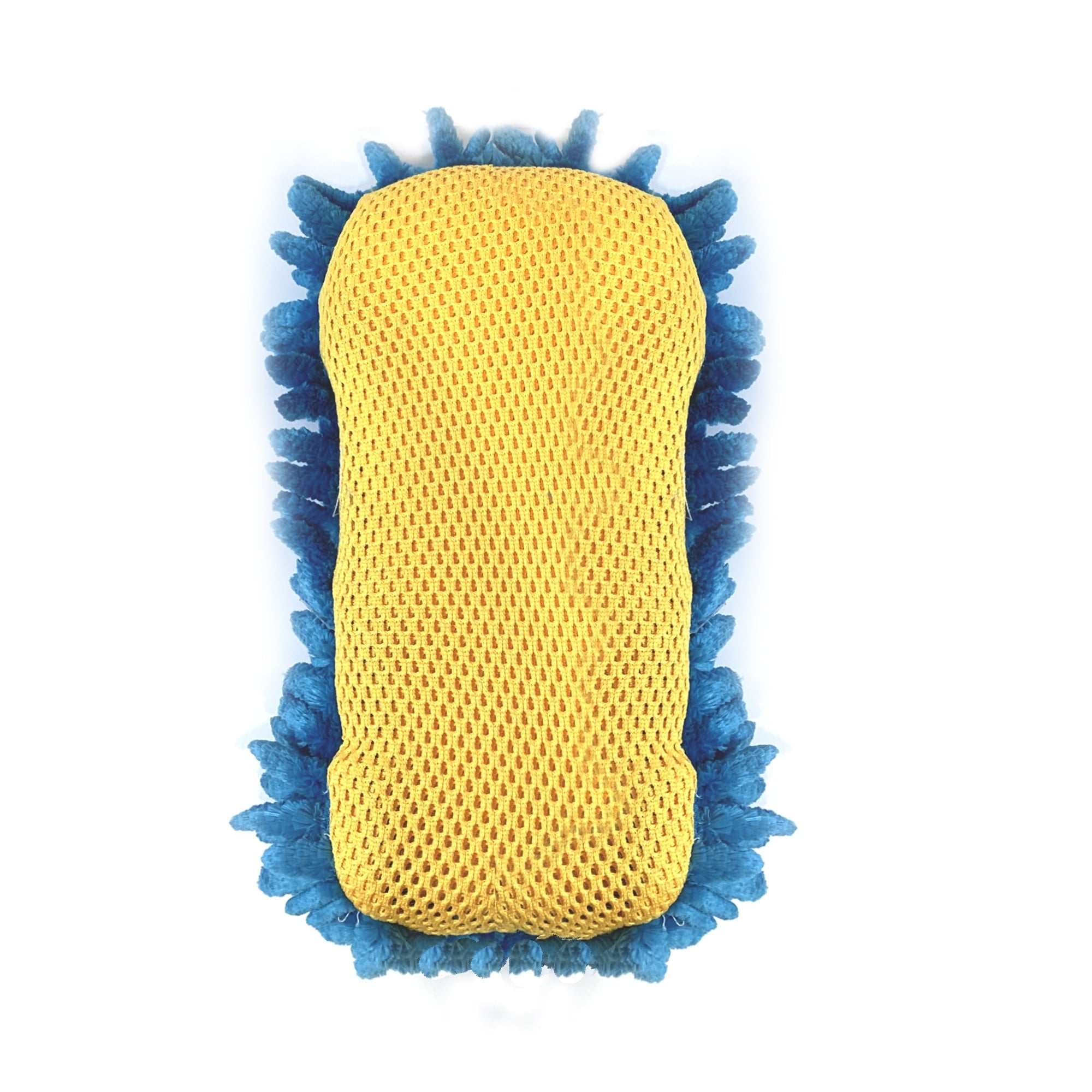 Auto Drive Car Wash Microfiber Sponge, Chenille Pile & Scrubber Back, Blue, 1 piece