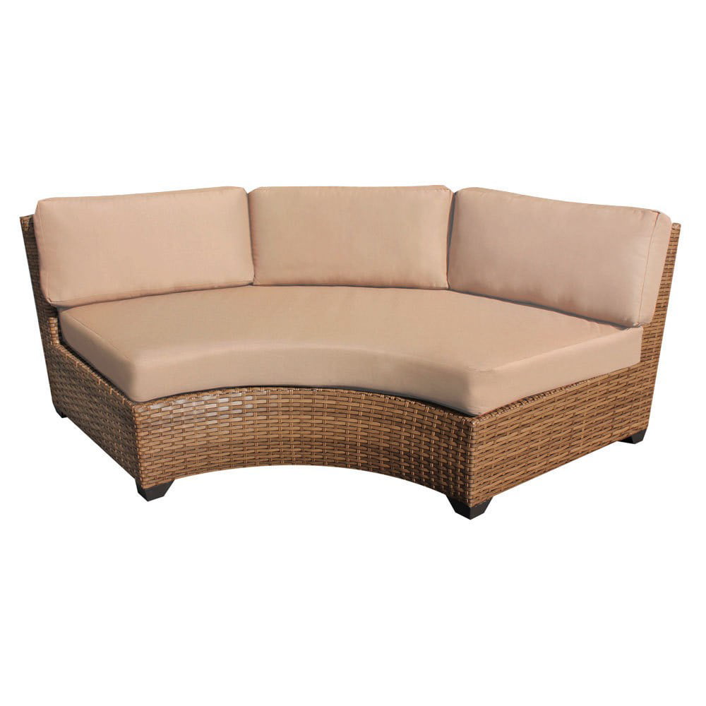 TK Classics Laguna 11-Piece Wicker Patio Sectional Set in Tan