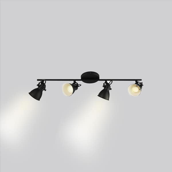 Seras-2 2.5 ft. 4-Light Black Fixed Track Lighting Kit