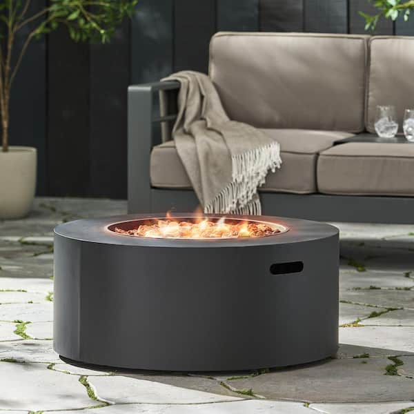 Reign Dark Gray Circular Metal Fire Pit (No Tank Holder)
