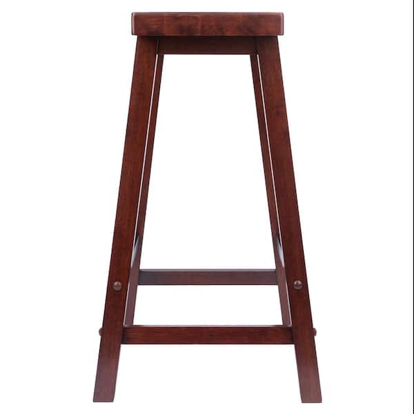 Satori 24 in. Saddle Seat Walnut Counter Stool